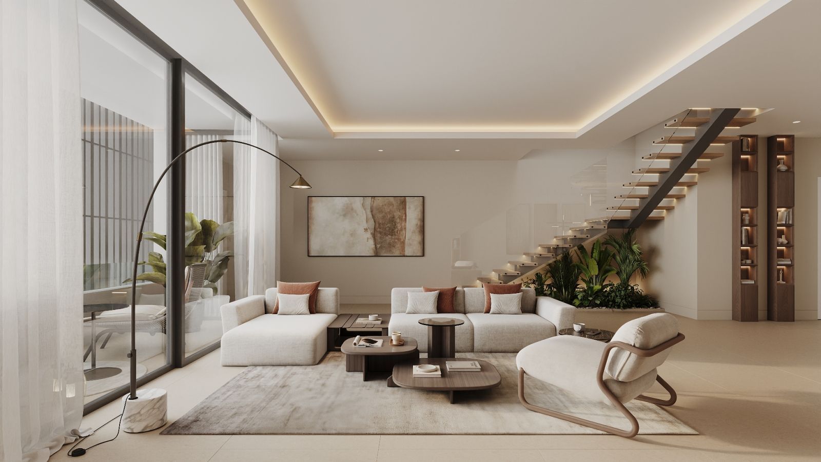 05 modern living room staircase
